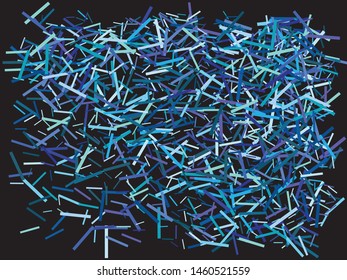 Luxury festive abstract rectangles.  Vector illustration theme. Unusual element of design. Blue bright shiny chaotic texture for celebrations and holidays.