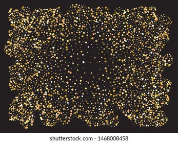 Luxury festive abstract squares.  Vector illustration flyer. Decorative element for your design. Gold bright shiny chaotic texture for celebrations and holidays.