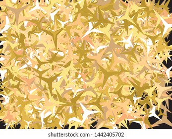 Luxury festive abstract stars.  Vector illustration surprise. Magic glitter design's elements. Gold bright modern chaotic texture for celebrations and holidays.