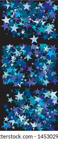 Luxury festive abstract stars.  Vector illustration object. Magic cosmic glitter elements for your design. Blue set of invitation templates, background images, posters or greeting cards.