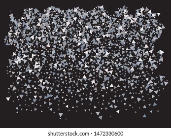 Luxury festive abstract triangles.  Fresh design's elements. Vector illustration object. Silver bright modern chaotic texture for celebrations and holidays.