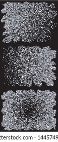 Luxury festive abstract triangles.  Magic design's elements. Vector illustration. Silver bright modern chaotic textures set for celebrations and holidays.