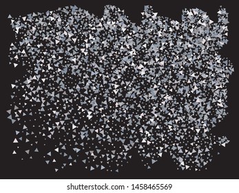 Luxury festive abstract triangles.  Vector illustration object. Unusual design's elements. Silver bright modern chaotic texture for celebrations and holidays.