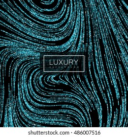 Luxury festive background with shiny glitters. Vector illustration of glittering swirled stripes texture. Wallpaper or package design pattern template