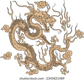 Luxury festive Chinese oriental traditional culture premium classical decoration red gold line art design vector illustration. Covers, greeting cards, logos, packaging, posters, backgrounds -Greeting 