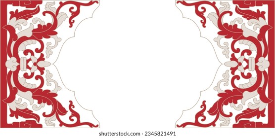 Luxury festive Chinese oriental traditional culture premium classical decoration red gold line art design vector illustration. Covers, greeting cards, logos, packaging, posters, backgrounds -Greeting 