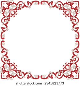 Luxury festive Chinese oriental traditional culture premium classical decoration red gold line art design vector illustration. Covers, greeting cards, logos, packaging, posters, backgrounds -Greeting