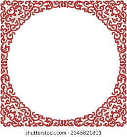 Luxury festive Chinese oriental traditional culture premium classical decoration red gold line art design vector illustration. Covers, greeting cards, logos, packaging, posters, backgrounds -Greeting