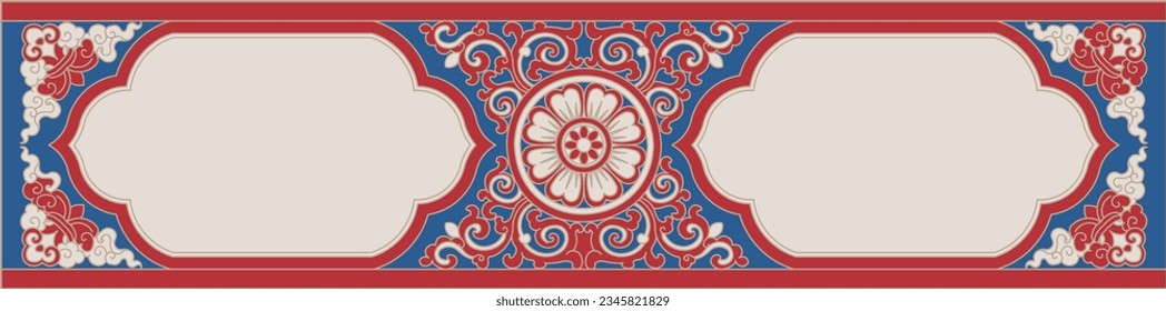 Luxury festive Chinese oriental traditional culture premium classical decoration red gold line art design vector illustration. Covers, greeting cards, logos, packaging, posters, backgrounds -Greeting
