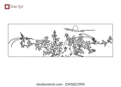 Luxury festive Chinese oriental traditional culture premium classical decoration red gold line art design vector illustration. Covers, greeting cards, logos, packaging, posters, backgrounds -Greeting