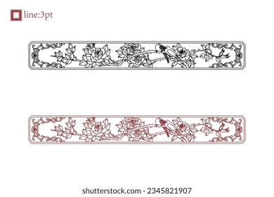 Luxury festive Chinese oriental traditional culture premium classical decoration red gold line art design vector illustration. Covers, greeting cards, logos, packaging, posters, backgrounds -Greeting