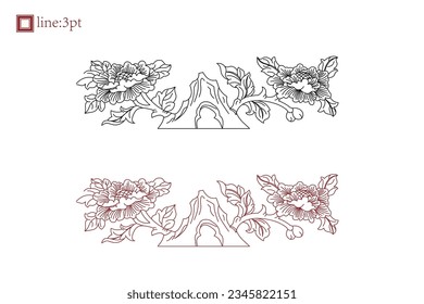 Luxury festive Chinese oriental traditional culture premium classical decoration red gold line art design vector illustration. Covers, greeting cards, logos, packaging, posters, backgrounds -Greeting