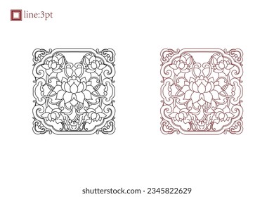 Luxury festive Chinese oriental traditional culture premium classical decoration red gold line art design vector illustration. Covers, greeting cards, logos, packaging, posters, backgrounds -Greeting 