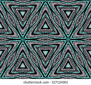 Luxury festive seamless pattern with shiny silver and turquoise glitters. Vector illustration. Seamless background. Sparkle paillette geometric pattern. Applicable for print, fabric or package design