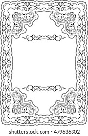 Luxury fine border on white