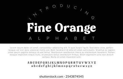 Luxury FineOrange alphabet letters font for logo