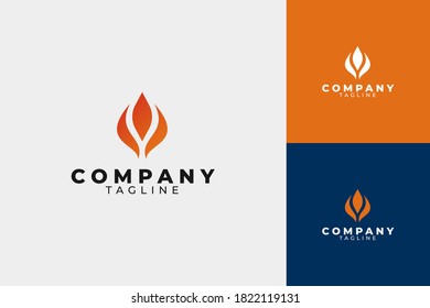 Luxury fire logo in 3 color variations. Beautiful modern logo for business