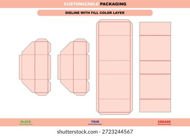 Luxury flip top rigid box dieline with hinged opening developed for premium product packaging refined folding accuracy and professional layout design