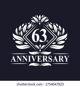 Luxury floral 63rd anniversary logo.