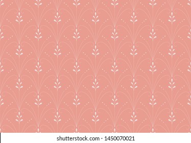 Luxury floral art deco seamless pattern. Abstract leaf vector background. Geometric damask texture.