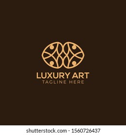 luxury floral art logo vector concept with simple, elegant and seamless styles  