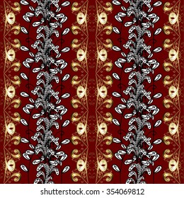 Luxury floral background with golden elements. Vector illustration