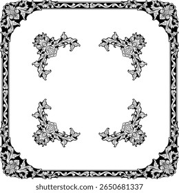 Luxury Floral Border Ornament Vector Illustration