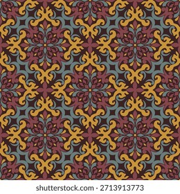 luxury floral damask pattern seamless vector background featuring ornate damask pattern details and vintage botanical elements, creating an elegant decorative ideal for textiles, wallpapers, packaging