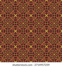 luxury floral damask pattern seamless vector background featuring ornate damask pattern details, creating an elegant decorative ideal for textiles, tile, wallpapers, packaging