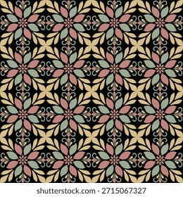 Fondo de Vector sin fisuras con detalles ornamentados del patrón del damasco, creando un ideal decorativo elegante para las materias textiles, azulejo, Fondos de pantalla, empaquetado