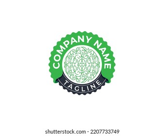 Luxury Floral Flower Stamp Badge Logo Concept sign icon symbol Design Element. Herbal, Natural Products, Cosmetics, Ecology, health Care, spa Logotype. Vector illustration template