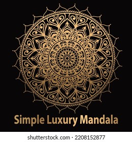 Luxury floral Gold color mandala design background Template