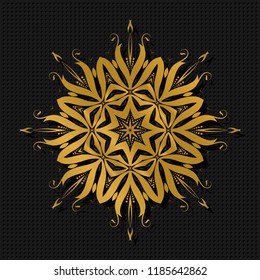 Luxury floral golden circle style ornament for decors, templates, backgrouns