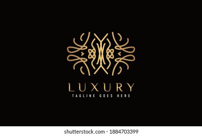Luxury Floral Logo Design. Elegant Symbol with Geometric Modern Line Combinations. Usable For Business, Community, Foundation, Services, Company. Vector Logo Design Illustration.