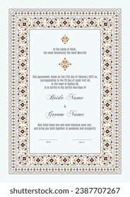 Certificado floral de lujo Nikkah, contrato de matrimonio islámico premium A4, Nikkah Nama, certificado de matrimonio musulmán, tarjeta de matrimonio, nombres personalizados, certificado de matrimonio islámico