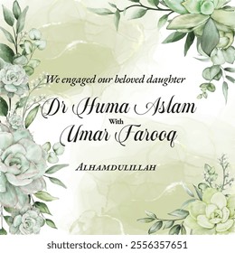 Luxury Floral Nikkah Certificate, Premium A4 Islamic Wedding Contract, Nikah Nama, Muslim Marriage Certificate, Wedding Card, Personalized Names, Islamic, marriage, certificate, Nikah. Blank template.