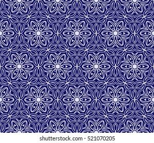 Luxury floral ornament. seamless pattern. blue and grey color. vector illustration. for wallpaper, invitation, holiday background