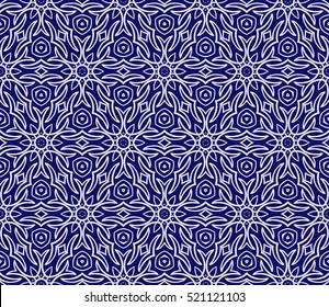 Luxury floral ornament. seamless pattern. blue and grey color. vector illustration. for wallpaper, invitation, holiday background