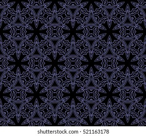 Luxury floral ornament. seamless pattern. black and lilac color. vector illustration. for invitation, holiday, wedding, cover book