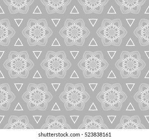 Luxury floral ornament. seamless pattern. grey color. vector illustration. for wallpaper, invitation