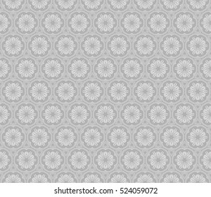 Luxury floral ornament. seamless pattern. grey color. vector illustration. for wallpaper, invitation