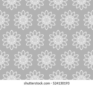 Luxury floral ornament. seamless pattern. grey color. vector illustration. for wallpaper, invitation