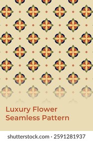 Luxury floral pattern, seamless design. Earthy tone flowers. Elegant motif. Repeatable texture, ideal for classic and refined backgrounds