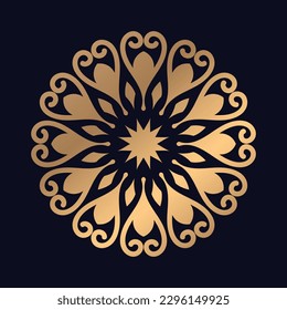 Luxury Floral Round Ornament. Oriental Pattern mandala design.