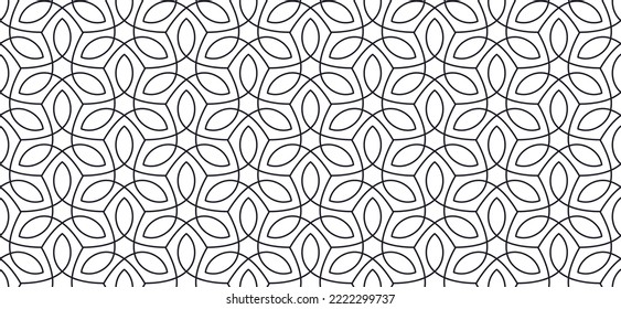 Luxury floral seamless pattern. Abstract geometric background in minimalistic linear style. Stylish elegant design for fabric, print, cover, banner, invitation, wrapping, wall art.
