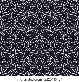 Lujoso diseño floral sin fisuras. Resumen de fondo geométrico en estilo lineal minimalista. Diseño elegante y elegante para tela, impresión, cubierta, banner, invitación, envoltura, arte de pared.