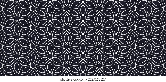 Lujoso diseño floral sin fisuras. Resumen de fondo geométrico en estilo lineal minimalista. Diseño elegante y elegante para tela, impresión, cubierta, banner, invitación, envoltura, arte de pared.