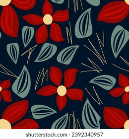 Lujoso diseño floral sin fisuras. Fondo dibujado a mano para tu diseño. Textil, envasado, decoración de blogs, banner, afiche, papel de envoltura.
