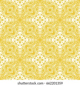 luxury floral seamless pattern. yellow, white color. vector illustration. vintage arabian ornament