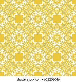luxury floral seamless pattern. yellow, white color. vector illustration. vintage arabian ornament